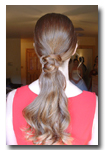 bridal hair styling by leslie - pony tail weave